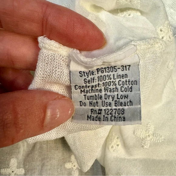 Johnny Was For T Linen Asymmetrical Tunic Embroidered Top Shirt womens small - Picture 9 of 9